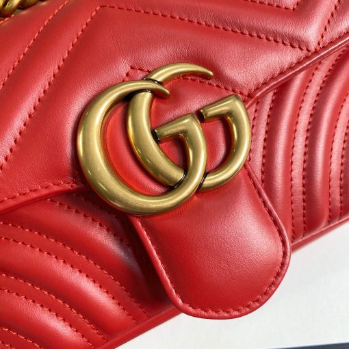 Gucci GG Marmont Matelassé Mini Bag Red - Image 5