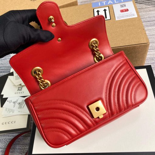 Gucci GG Marmont Matelassé Mini Bag Red - Image 6