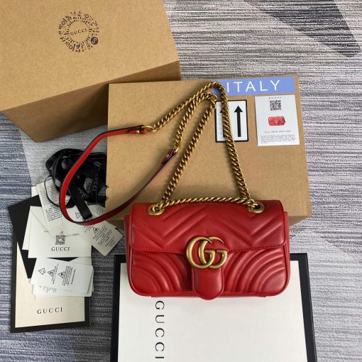 Gucci GG Marmont Matelassé Mini Bag Red