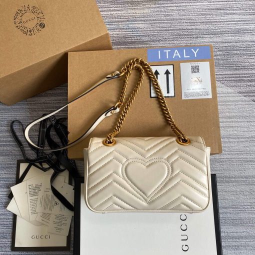 Gucci GG Marmont Matelassé Mini Bag White - Image 2