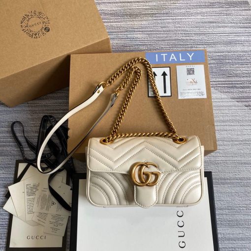 Gucci GG Marmont Matelassé Mini Bag White