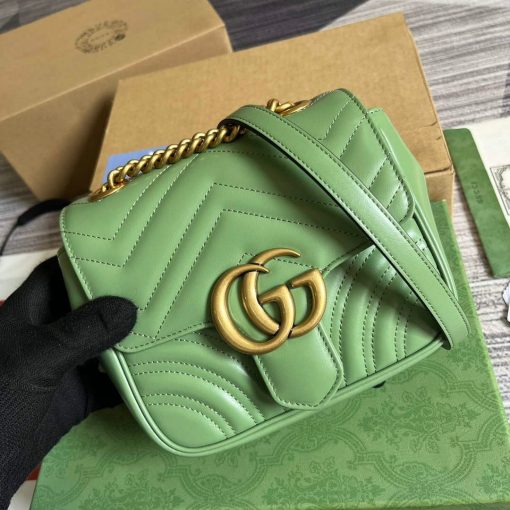 Gucci GG Marmont Matelassé Mini Tote Bag Light Green - Image 4