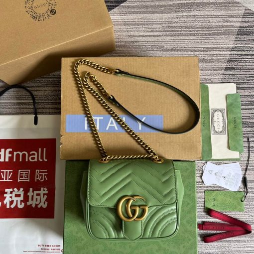 Gucci GG Marmont Matelassé Mini Tote Bag Light Green