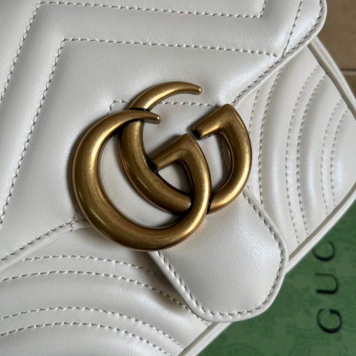 Gucci GG Marmont Matelassé Mini Tote Bag White - Image 4