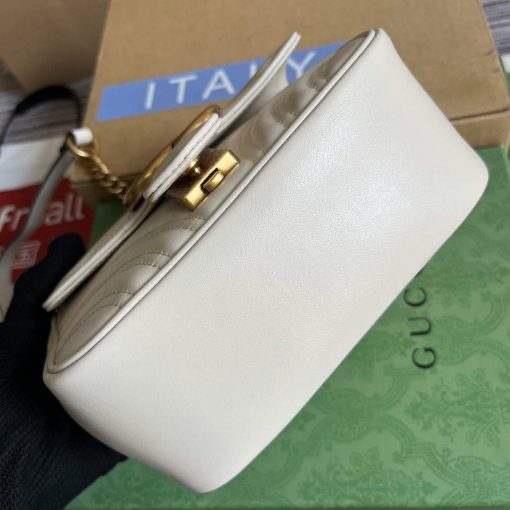 Gucci GG Marmont Matelassé Mini Tote Bag White - Image 5