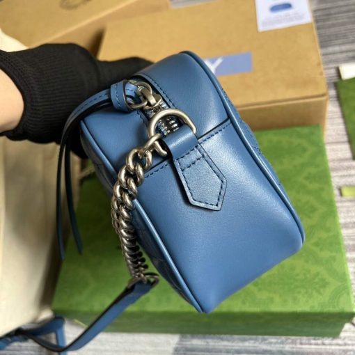 Gucci GG Marmont Matelassé Shoulder Bag Blue - Image 3