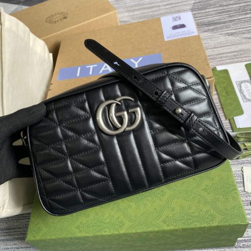 Gucci GG Marmont Matelassé Small Shoulder Bag Black