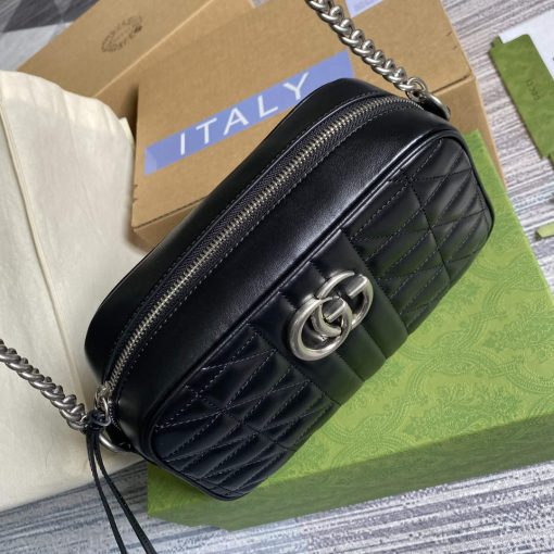 Gucci GG Marmont Matelassé Small Shoulder Bag Black - Image 7