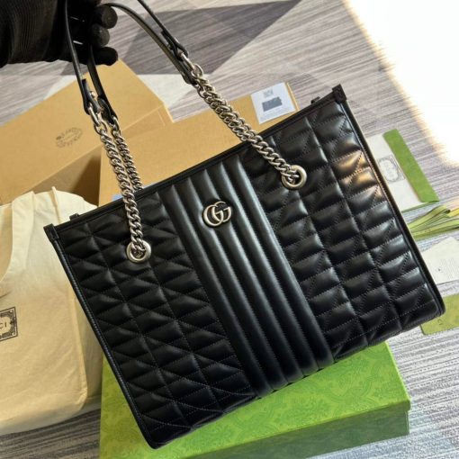 Gucci GG Marmont Medium Tote Bag Black - Image 4