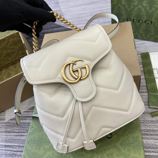 Gucci GG Marmont Mini Backpack White - Image 3