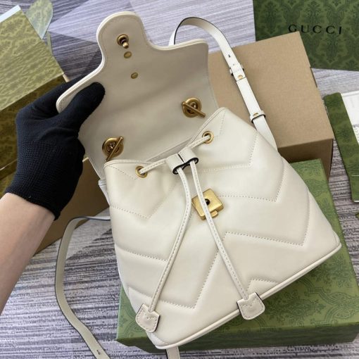 Gucci GG Marmont Mini Backpack White - Image 8