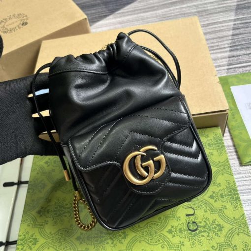 Gucci GG Marmont Mini Bucket Bag Black - Image 4