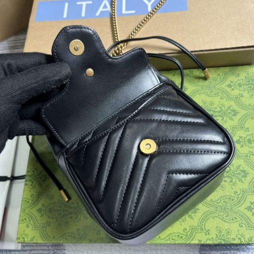 Gucci GG Marmont Mini Bucket Bag Black - Image 7