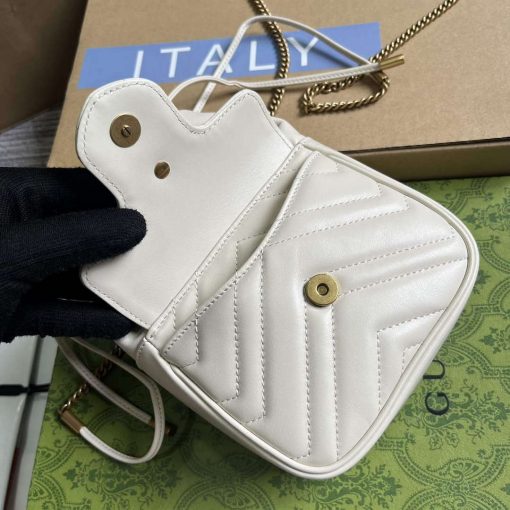 Gucci GG Marmont Mini Bucket Bag White - Image 5