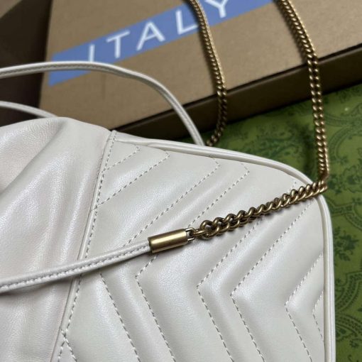 Gucci GG Marmont Mini Bucket Bag White - Image 7