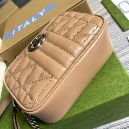 Gucci GG Marmont Mini Shoulder Bag Apricot - Image 5