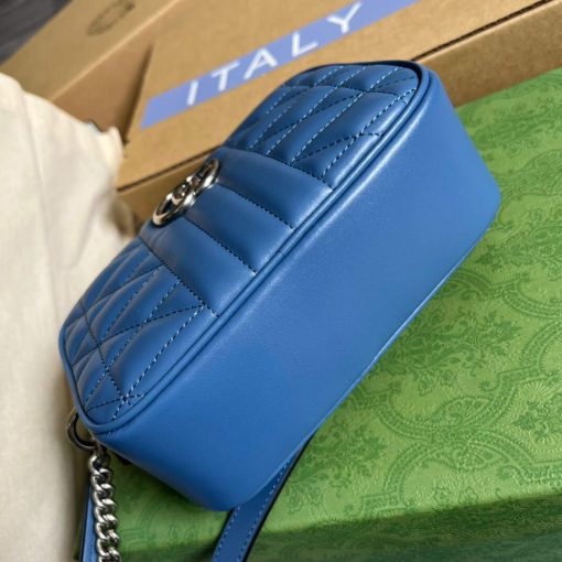 Gucci GG Marmont Mini Shoulder Bag Blue - Image 6