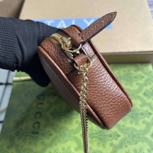 Gucci GG Marmont Mini Shoulder Bag Brown - Image 3