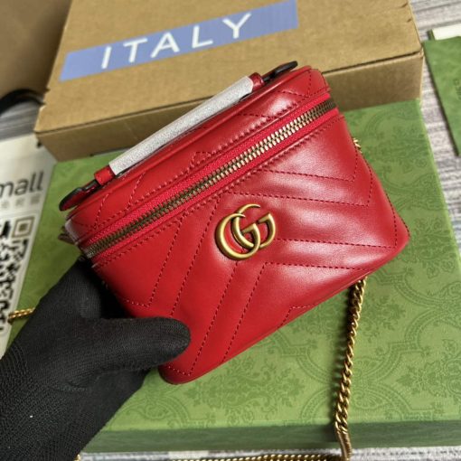 Gucci GG Marmont Mini Top Handle Bag Red - Image 4