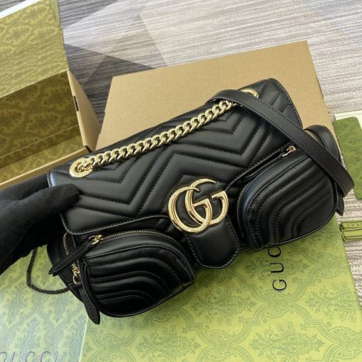 Gucci GG Marmont Small Multi Pocket Bag Black - Image 4