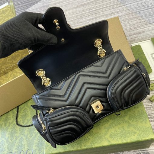 Gucci GG Marmont Small Multi Pocket Bag Black - Image 7