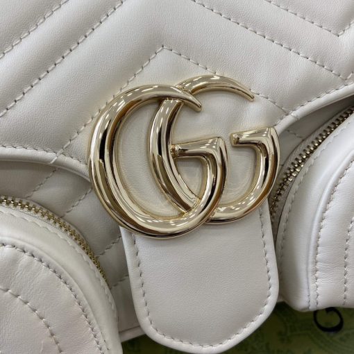 Gucci GG Marmont Small Multi Pocket Bag White - Image 5