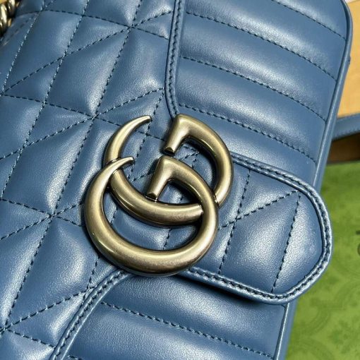 Gucci GG Marmont Small Shoulder Bag Blue - Image 5