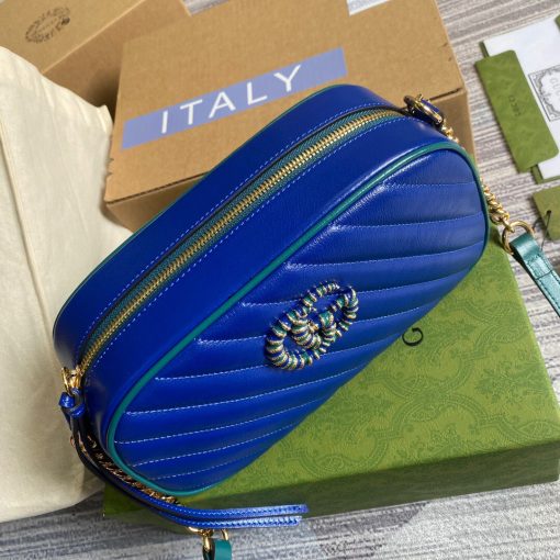 Gucci GG Marmont Small Shoulder Bag Blue - Image 6