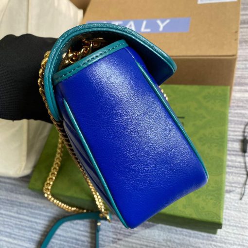 Gucci GG Marmont Small Shoulder Bag Blue Green - Image 4