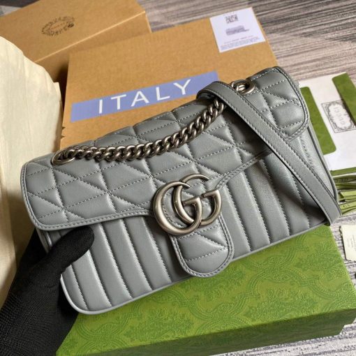 Gucci GG Marmont Small Shoulder Bag Gray - Image 6