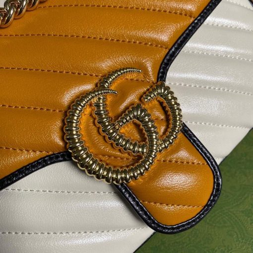 Gucci GG Marmont Small Shoulder Bag Yellow White - Image 6