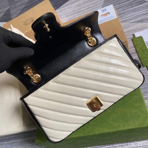 Gucci GG Marmont Small Shoulder Bag Yellow White - Image 8