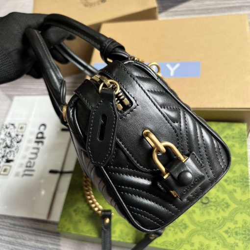 Gucci GG Marmont Small Top Handle Bag Black - Image 3