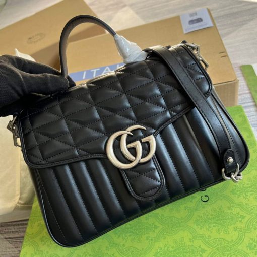 Gucci GG Marmont Small Top Handle Bag Black - Image 4