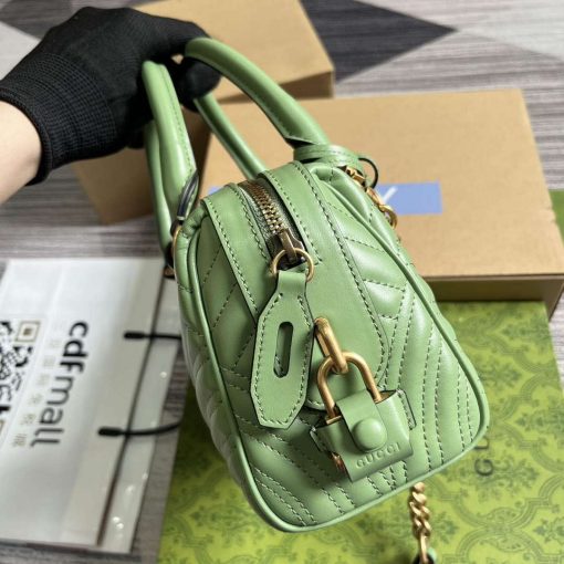 Gucci GG Marmont Small Top Handle Bag Green - Image 3