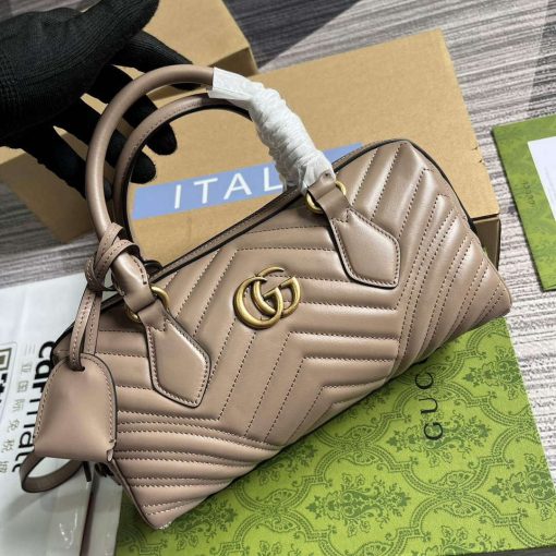 Gucci GG Marmont Small Top Handle Bag Milk Tea - Image 4