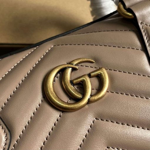 Gucci GG Marmont Small Top Handle Bag Milk Tea - Image 6