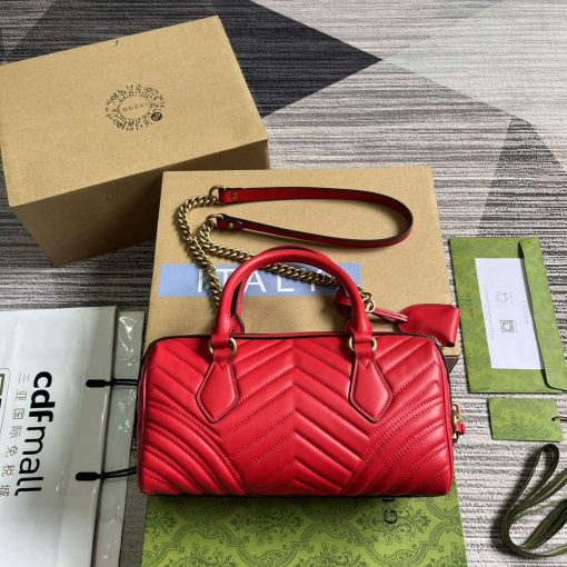 Gucci GG Marmont Small Top Handle Bag Red - Image 2