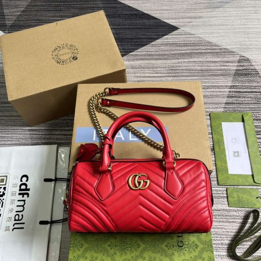 Gucci GG Marmont Small Top Handle Bag Red