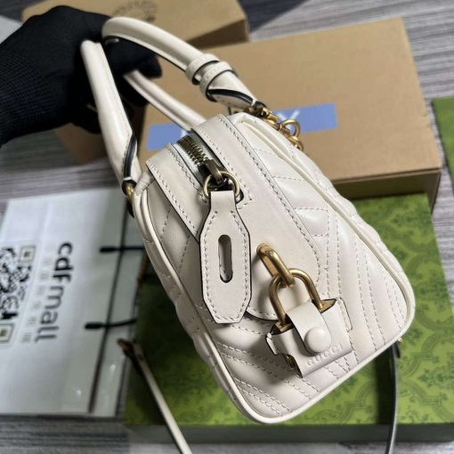 Gucci GG Marmont Small Top Handle Bag White - Image 4