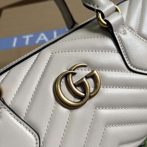 Gucci GG Marmont Small Top Handle Bag White - Image 5