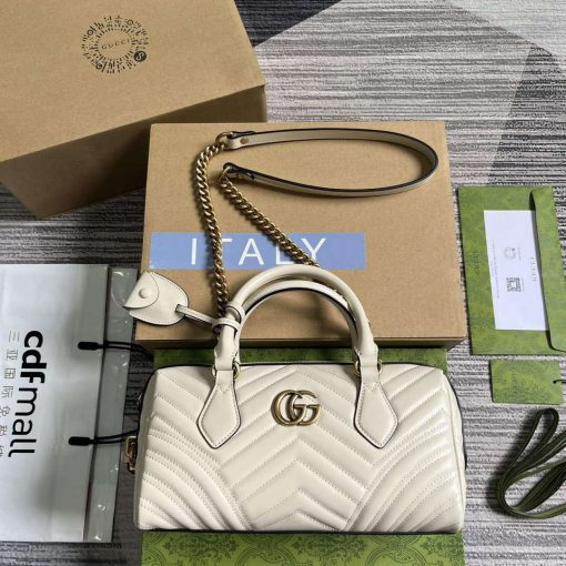 Gucci GG Marmont Small Top Handle Bag White