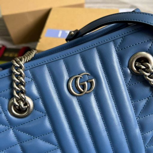 Gucci GG Marmont Small Tote Bag Blue - Image 4