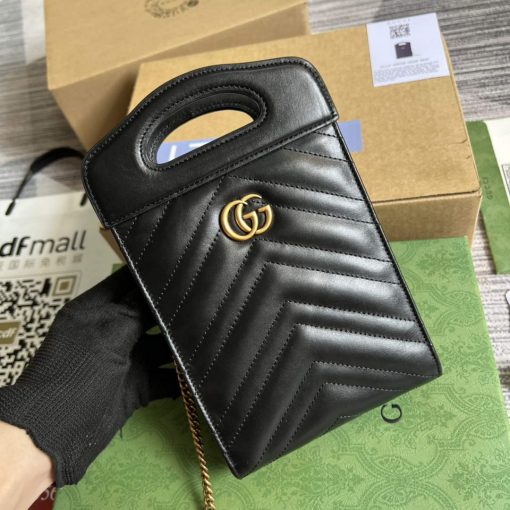 Gucci GG Marmont Top Handle Mini Bag Black - Image 4