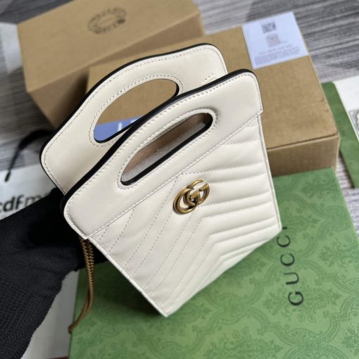 Gucci GG Marmont Top Handle Mini Bag White - Image 6