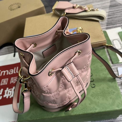 Gucci GG Matelassé Bucket Bag Light Pink - Image 7