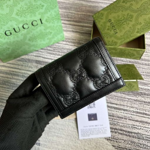 Gucci GG Matelassé Card Case Wallet Black - Image 2