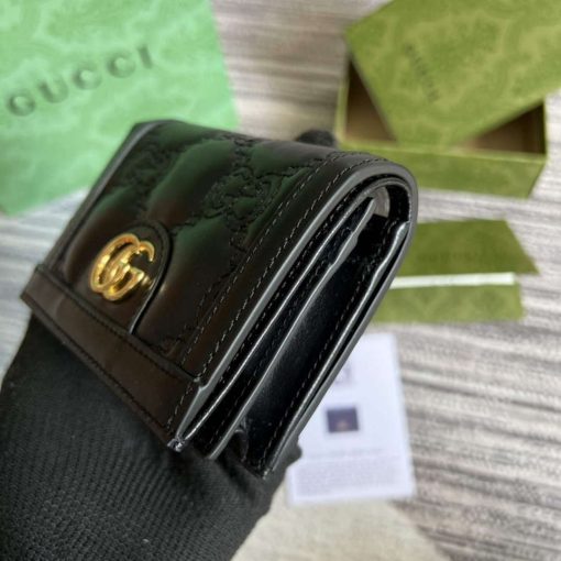 Gucci GG Matelassé Card Case Wallet Black - Image 5