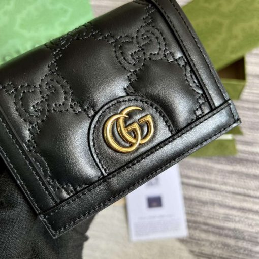 Gucci GG Matelassé Card Case Wallet Black - Image 6