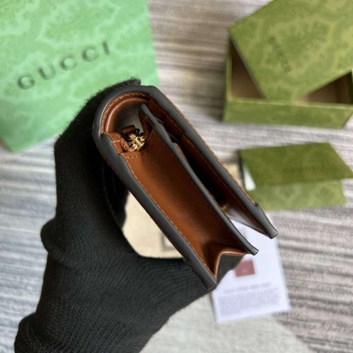 Gucci GG Matelassé Card Case Wallet Brown - Image 3